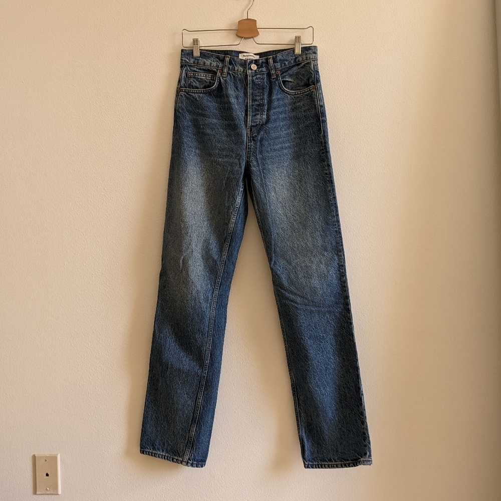 Reformation Blue Straight-Leg Jeans
